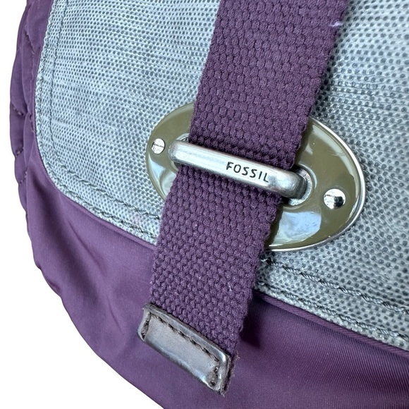 Fossil Purple Quilted Tote Satchel Handbag - Picture 3 of 8